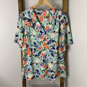 Jodifl Floral V-Neck Blouse L